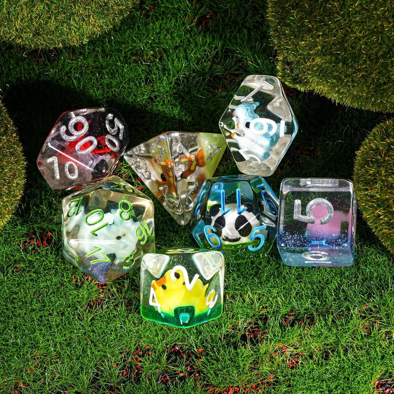 cusdie 7-Die DND Dice, Polyhedral Dice Set Filled with Animal, for Role Playing Game D&D Dice（Random Animal） - Image 5